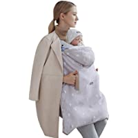 Los mejores  - Cubierta del Portabebés - A prueba de viento Impermeable Encapuchado Invierno Bolsillo Delantero- Caqui